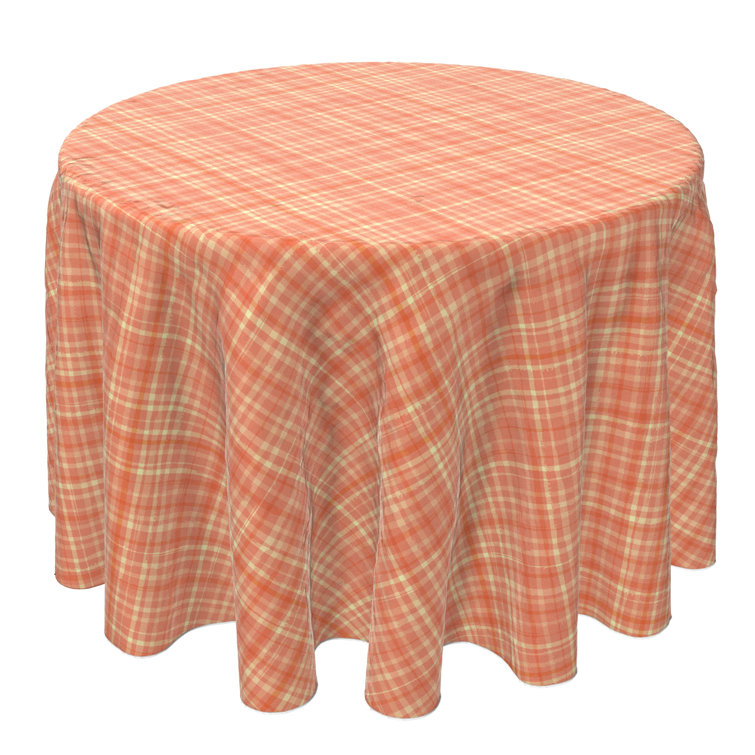 East Urban Home Jacksonview Round Plaid Cotton Twill Tablecloth Wayfair